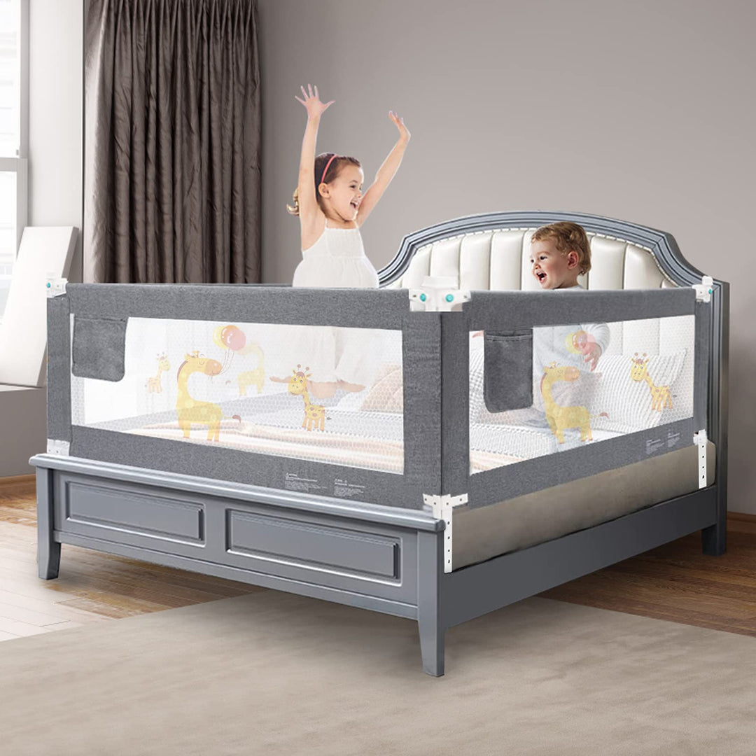 HILEYOLLA Rausfallschutz Bett 150cm, Rausfallschutz Kinderbett Vertikal Angehoben Und Abgesenkt Werd