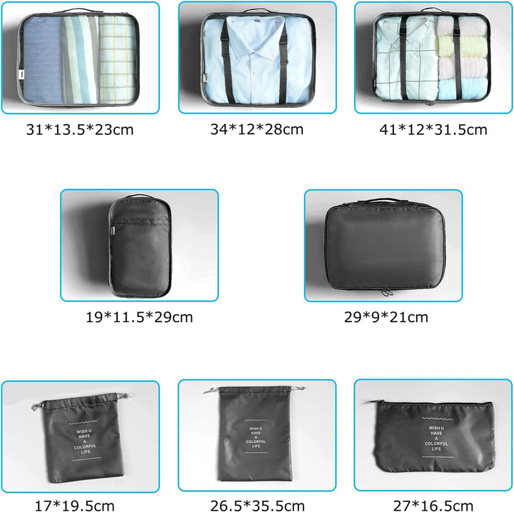 BillyBath Koffer Organizer set, Packing Cubes Kleidertaschen Schuhbeutel Reiseorganizer Packwürfel K