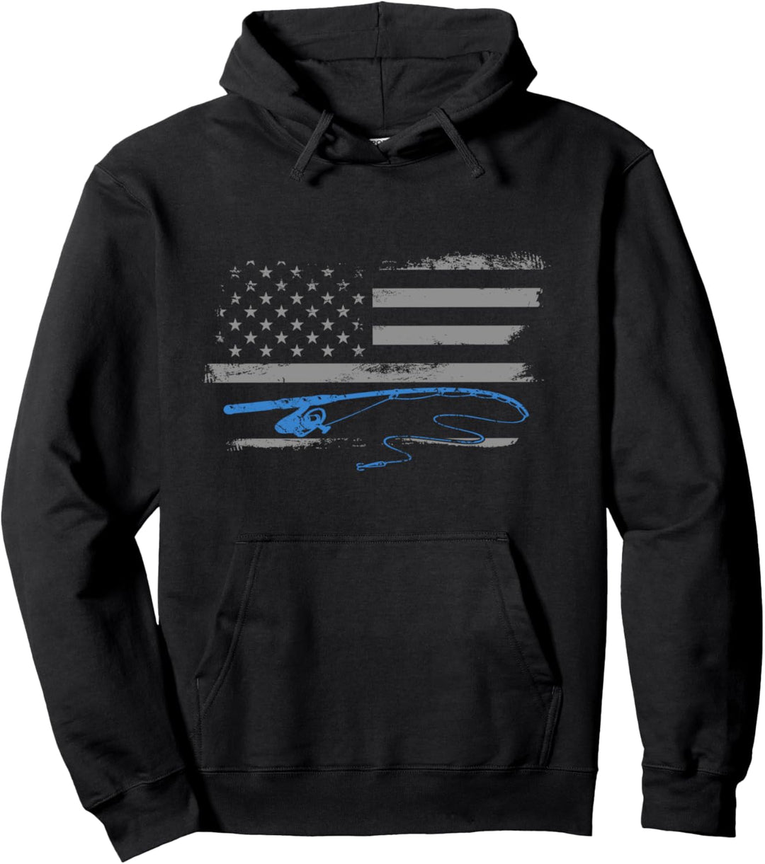 USA Flagge Forelle Fischen Karpfen Hecht Mann Carp Fishing Pullover Hoodie