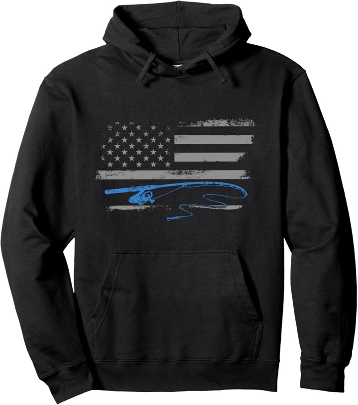 USA Flagge Forelle Fischen Karpfen Hecht Mann Carp Fishing Pullover Hoodie