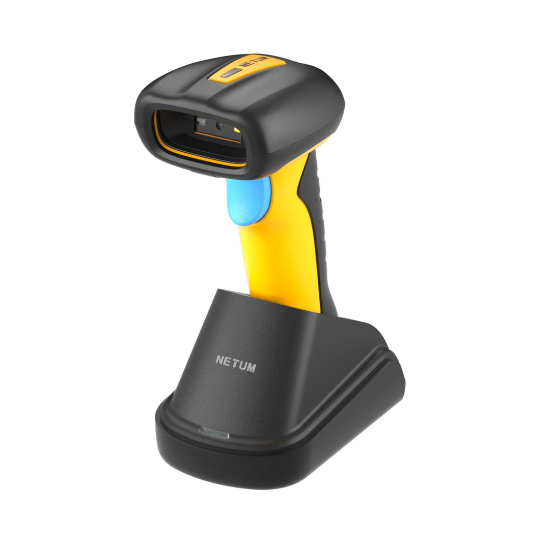 NETUM Industrie QR Barcode Scanner Bluetooth mit Dockingstation, 1D/2D Kabelloser Scanner, 2600mAh A