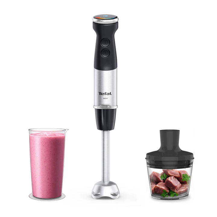 Tefal Quickchef+ 2-in-1 Stabmixer und Zerkleinerer, 1000 W, intuitive Geschwindigkeitsregelung, Turb