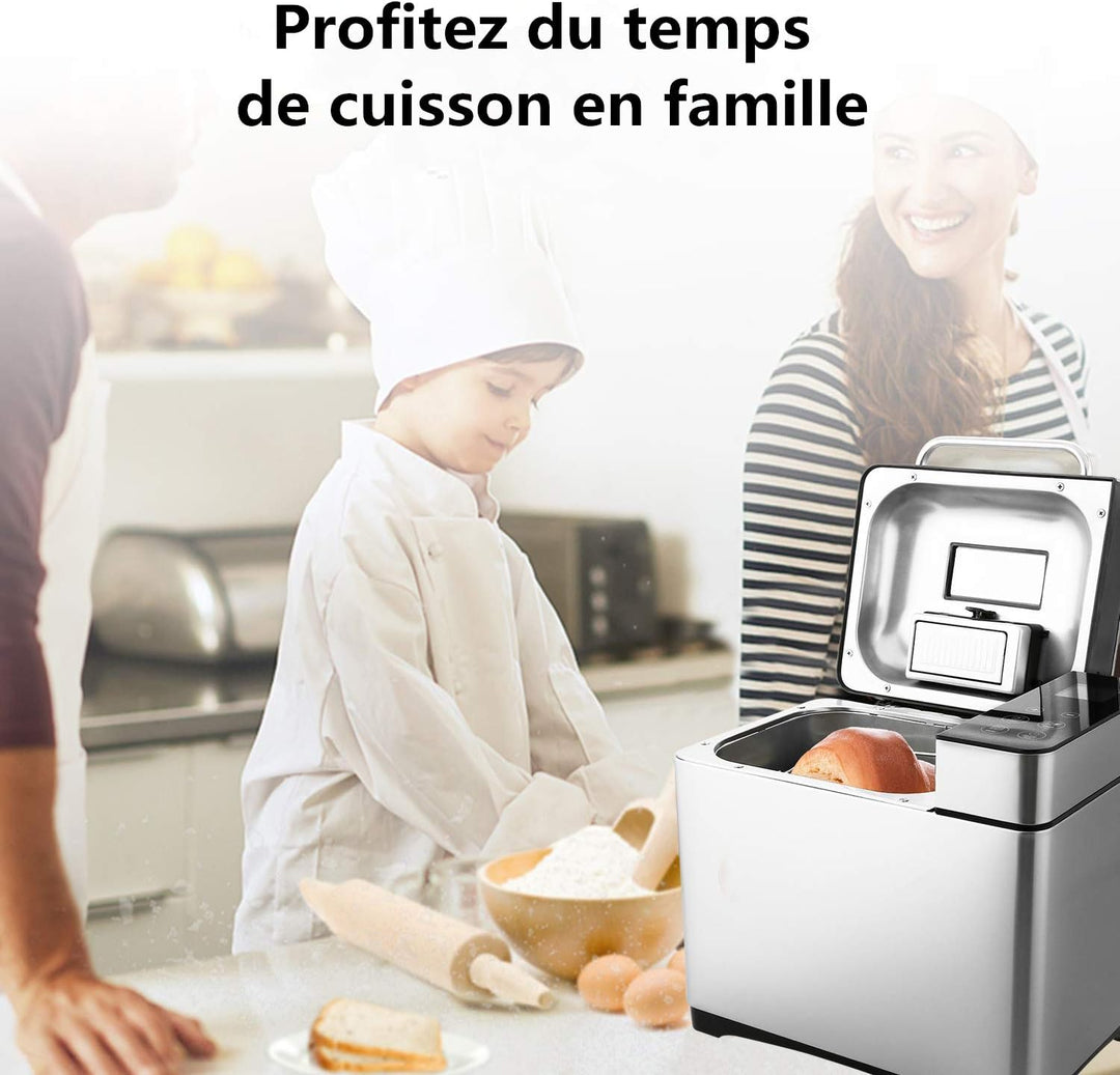 Coocheer Brotbackautomat mit 19 Programmen, automatischer Brotbackautomat für Brot, Baguette und Jog