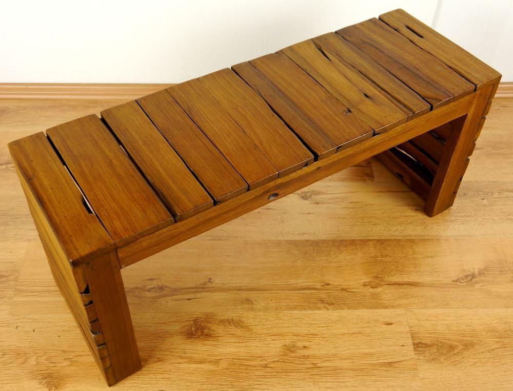livasia Teak Eckbank, Sitzbank, Küchenbank, Holzmöbel (grosse Bank), grosse Bank