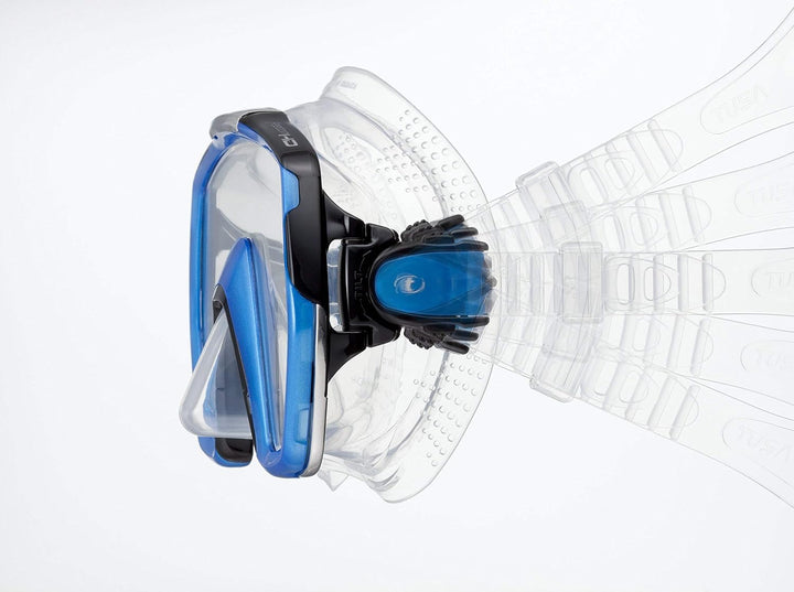Taucherbrille Tusa Freedom HD - einglas tauchmaske schnorchelmaske erwachsene profi (M-1001) Schwarz