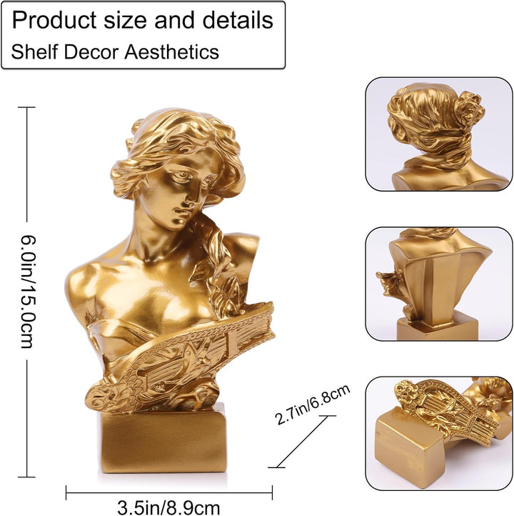 LCCCK 15.2 cm H Gold Aphrodite Statue Skulptur, Harz Griechische Mythologie Büste Statue, für Kokett