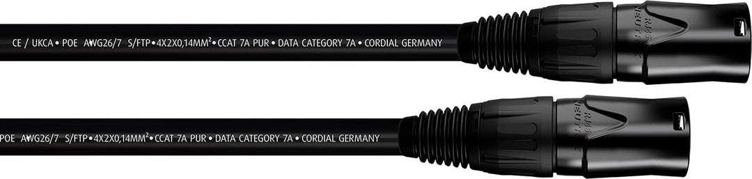 CORDIAL - CSE20NN7A-PUR - Netzwerkkabel CAT7A etherCON 20 m, S/FTP Stecker NEUTRIK NE8MX-B-1 / HIROS