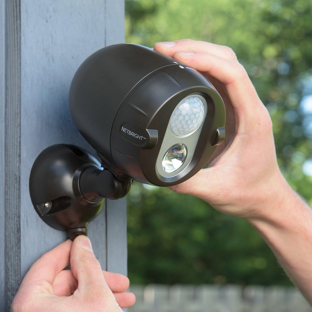 Mr Beams NetBright batteriebetriebener LED Spot mit Bewegungssensor und per Funk koppelbar braun MBN