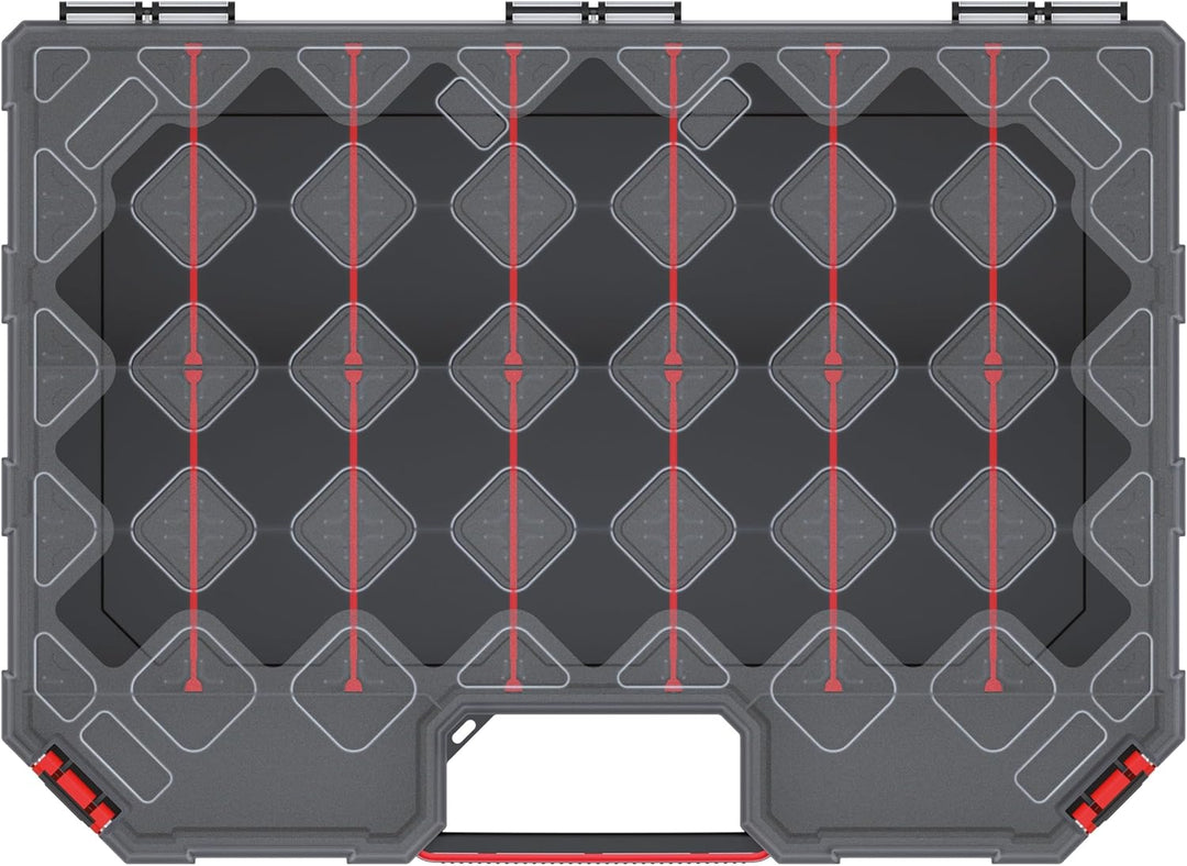 Sortimentskasten 390 x 284 x 60 mm mit 16 Verstellbare Fächer - Sortierkasten Kleinteile - Zubehörbo