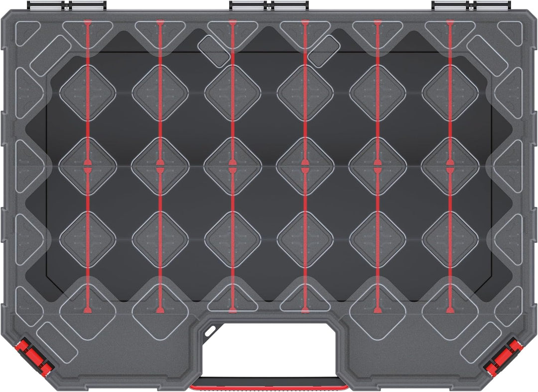 Mivos Sortimentskasten 390 x 284 x 105 mm - Sortierkasten mit 16 Verstellbare Fächer - Schraubenbox