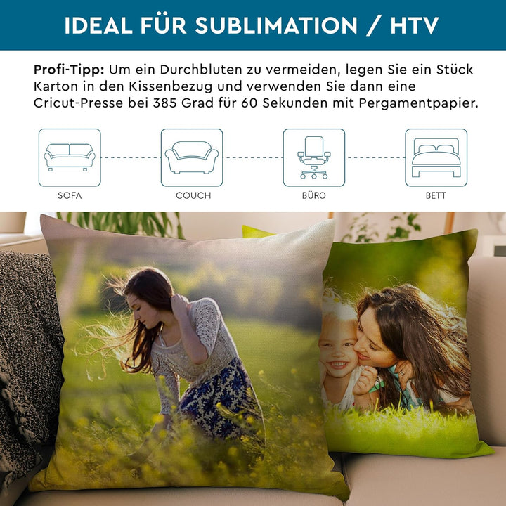 Encasa Homes Wurfkissenbezüge 40x40 cm - Blank Natürlich 10er-Packung mit unsichtbarem Reissverschlu