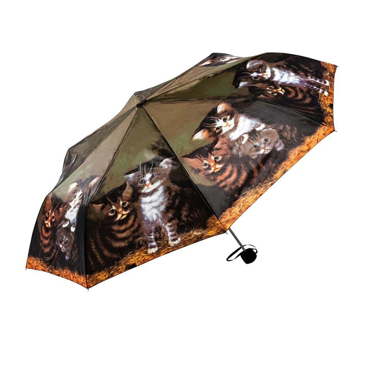 LUCKYWEATHER Regenschirm Taschenschirm Mini Damen Motiv J. C. Wilsion Four Kittens I Taschenschirme