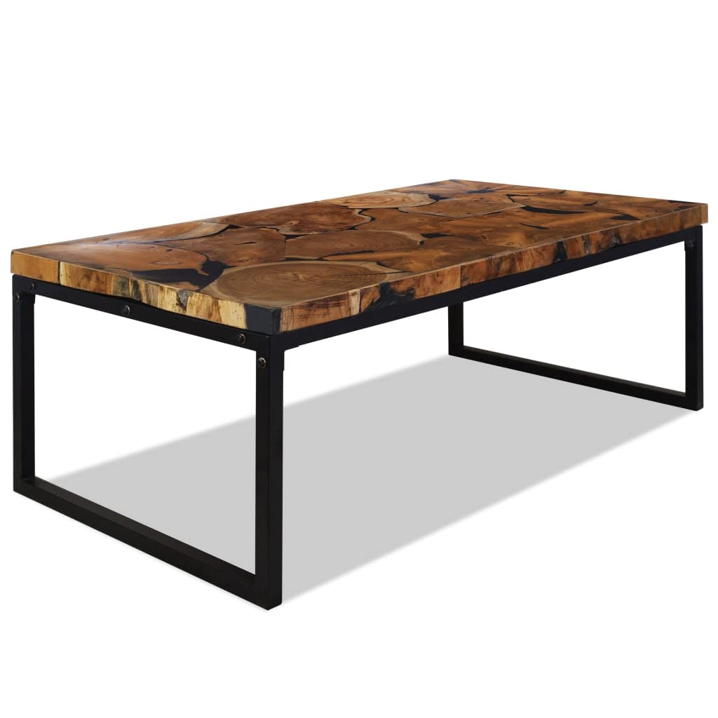 vidaXL Teak Couchtisch 110 cm Kaffeetisch Beistelltisch Holztisch Wohnzimmer
