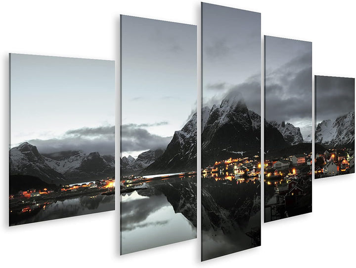 islandburner Bild auf Leinwand Sonnenuntergang In Reine Village Lofoten Norwegen Bilder Wandbilder P