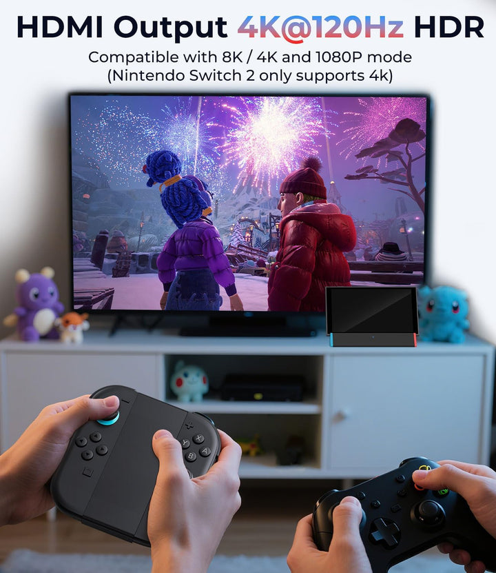 SiWiQU Switch 2 Docking Station, Tragbar TV Dock Nur Kompatibel mit Nintendo Switch 2 Konsole Ladest