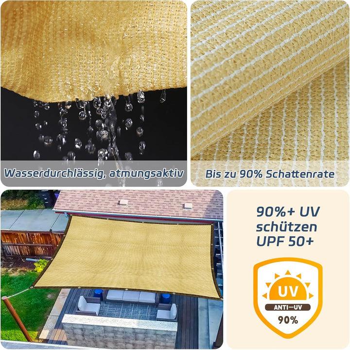 Schattierungsnetz,Schattiernetz mit ösen, 95% Shading Rate UV-Beständiges für Pflanzenschutz Gewächs