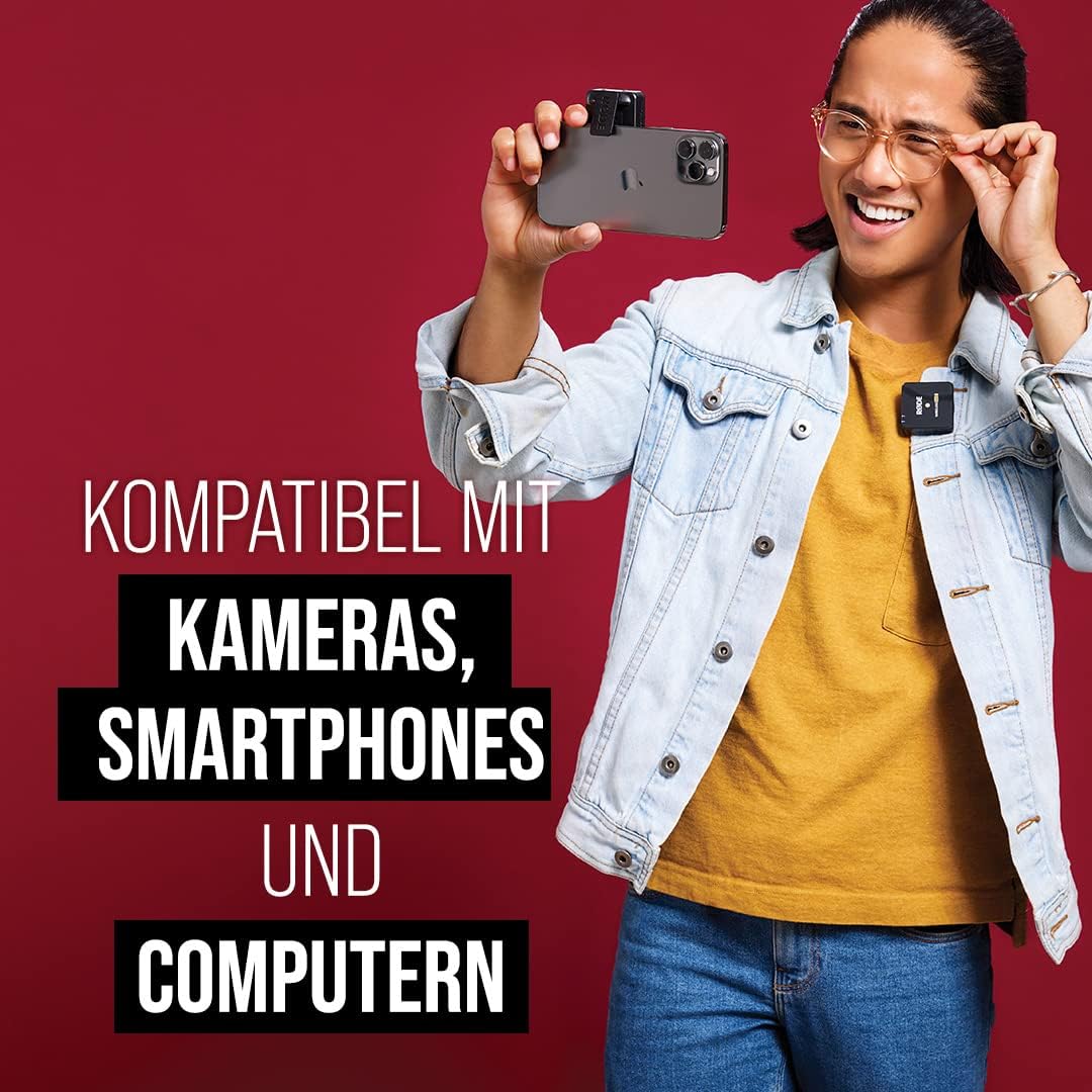 RØDE Wireless GO II Ultrakompaktes Kabelloses Zweikanal-Mikrofonsystem mit eingebauten Mikrofonen, i