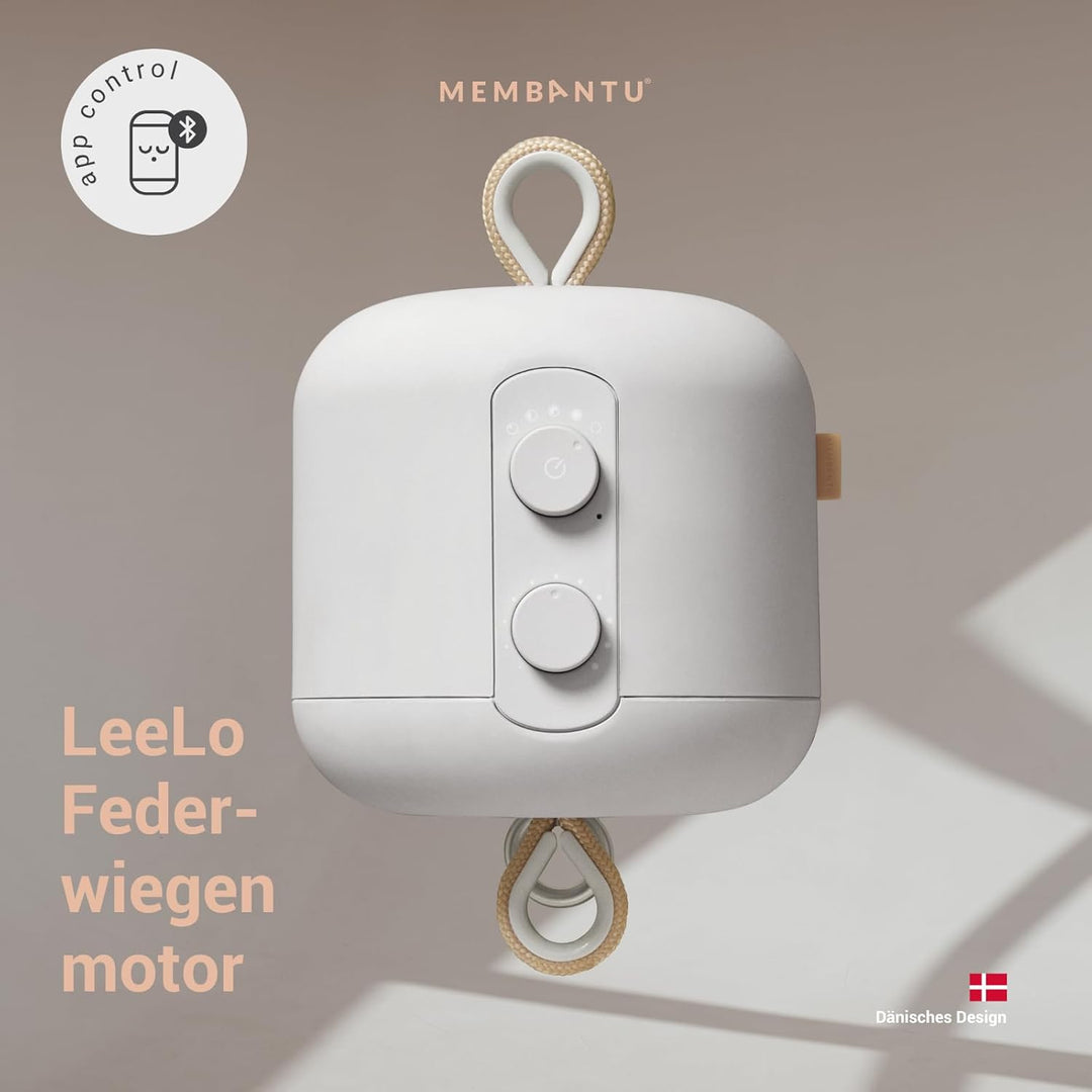 Federwiegenmotor LeeLo02, App-gesteuerter Babywiegen Motor, Extra Leise, 10 Geschwindigkeiten, Timer