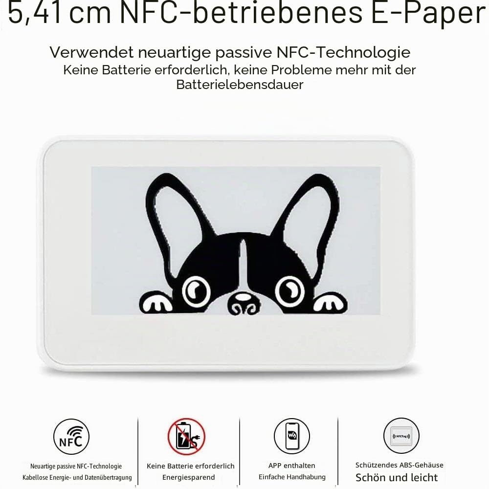 IBest 2.13inch Passive NFC-Powered e-Paper Black/White e-Ink Display, No Battery Required, Wireless