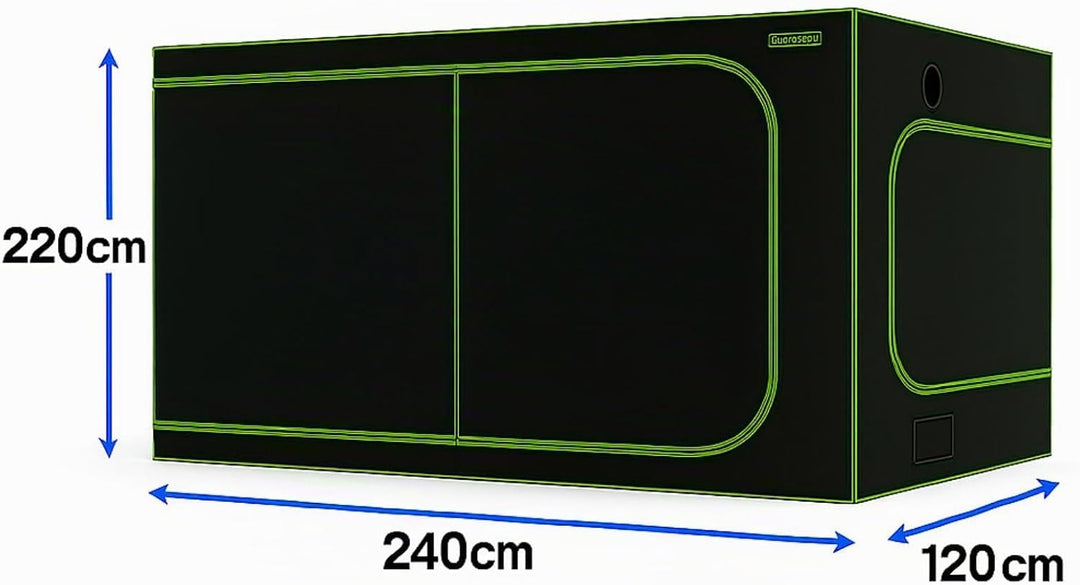 Weedness Dark Box Grow-Box für Indoor-Zucht 240x120x220 cm - Zuchtzelt Growschrank Growzelt Zuchtbox