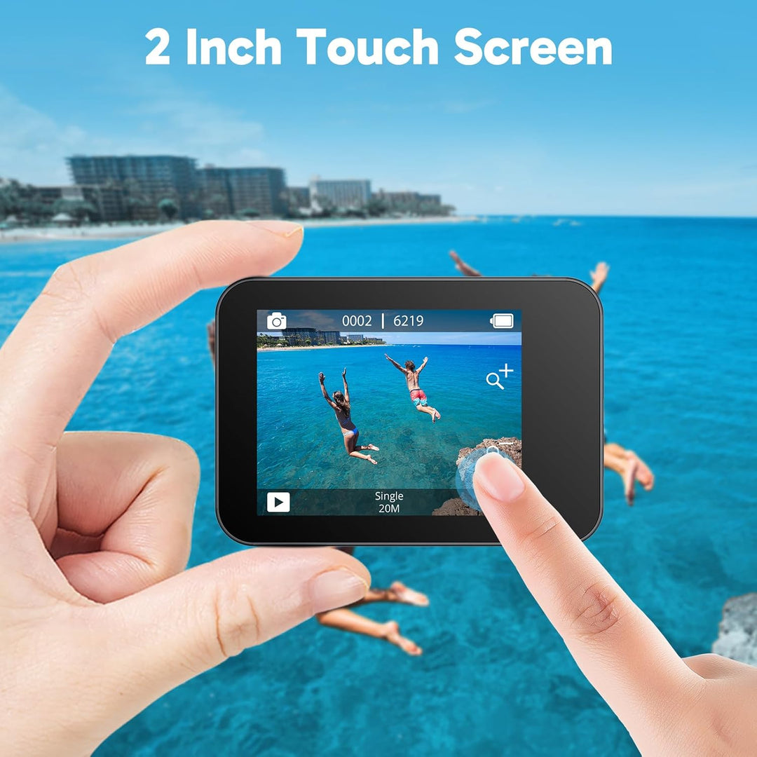 AKASO Action Cam 4K30FPS mit Schwimmender Handgriff und Tasche Unterwasserkamera WiFi 40M EIS Anti-S