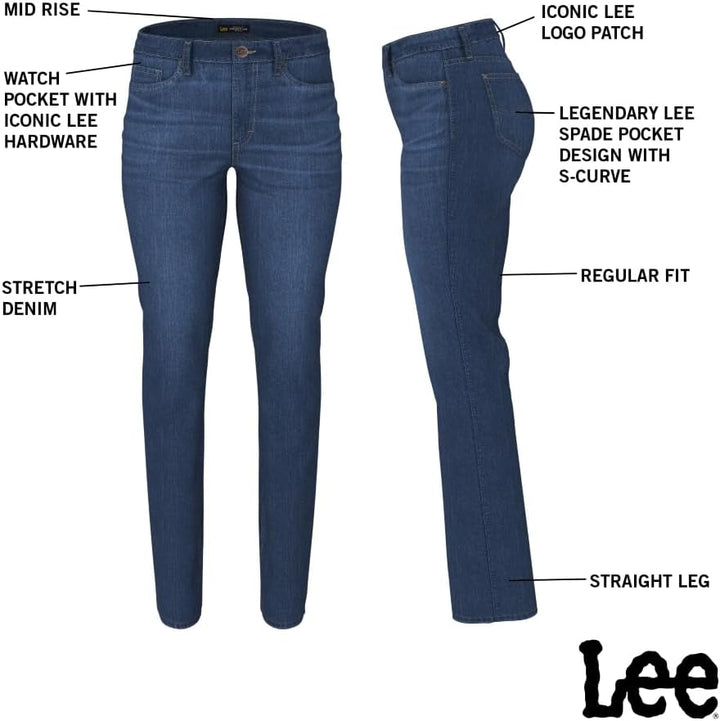 Lee Damen Regular Fit Straight Leg Jeans 36 Kurz Anker, 36 Kurz Anker