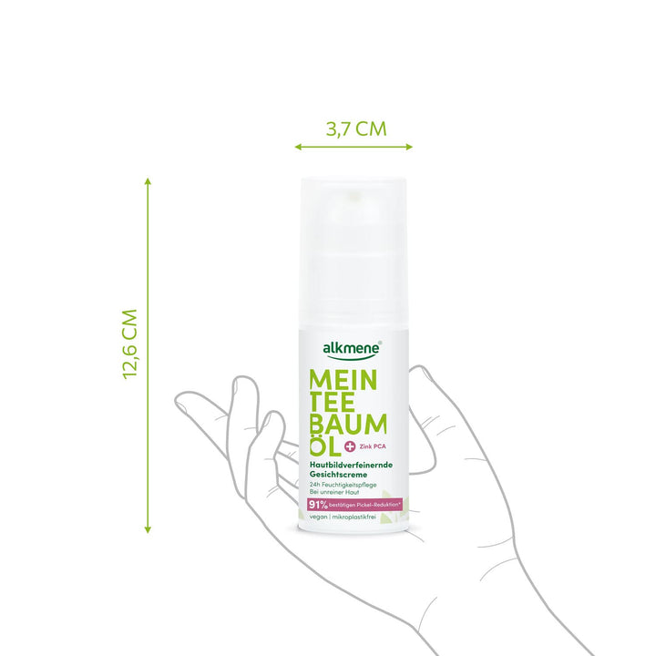 alkmene Mein Teebaumöl Gesichtscreme 6x 50 ml Pickel Reduktion 91% bestätigt - Naturreines Teebaumöl