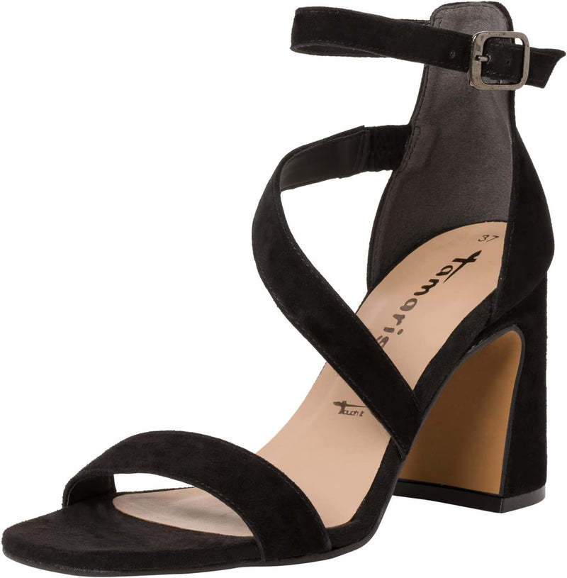 Tamaris Damen Sandaletten, Frauen Sandalen,TOUCHit-Fussbett 36 EU Schwarz, 36 EU Schwarz