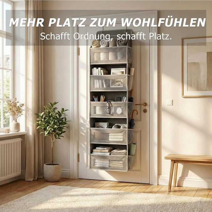 Hängeorganizer für die Tür, Upgrade Türorganizer mit 5 Fächern, Grosses Hängeregal, Faltbares Aufbew