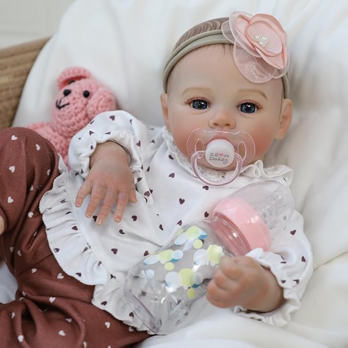 ZIYIUI 20 Zoll 50 cm Reborn Babypuppe wie Echtes Baby Weiche Silikon Vinyl echt Babypuppen Lebensech