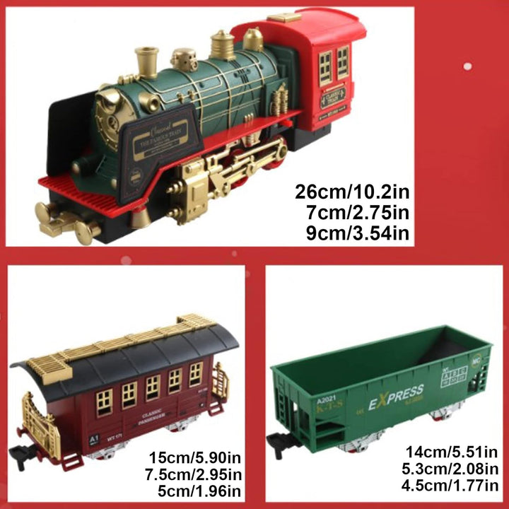 Srliya Weihnachtszug, Kinderspielzeugeisenbahnset mit Lichtern, Rauch und realistischen Geräuschen,
