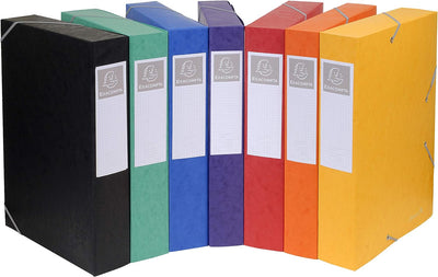 Exacompta 16017H 10er Pack Premium Sammelboxen mit Gummizug 60 mm aus extra starkem Colorspan-Karton