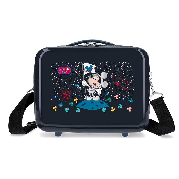 Disney Mickey on The Moon Kulturbeutel, anpassbar, mit Umhängetasche, Blau, 29 x 21 x 15 cm, starr,