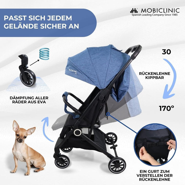 Mobiclinic®, Kinderwagen, Ultraleicht, 5-Punkt-Gurt, Einhandlenker, Zusammenklappbarer Kinderwagen,