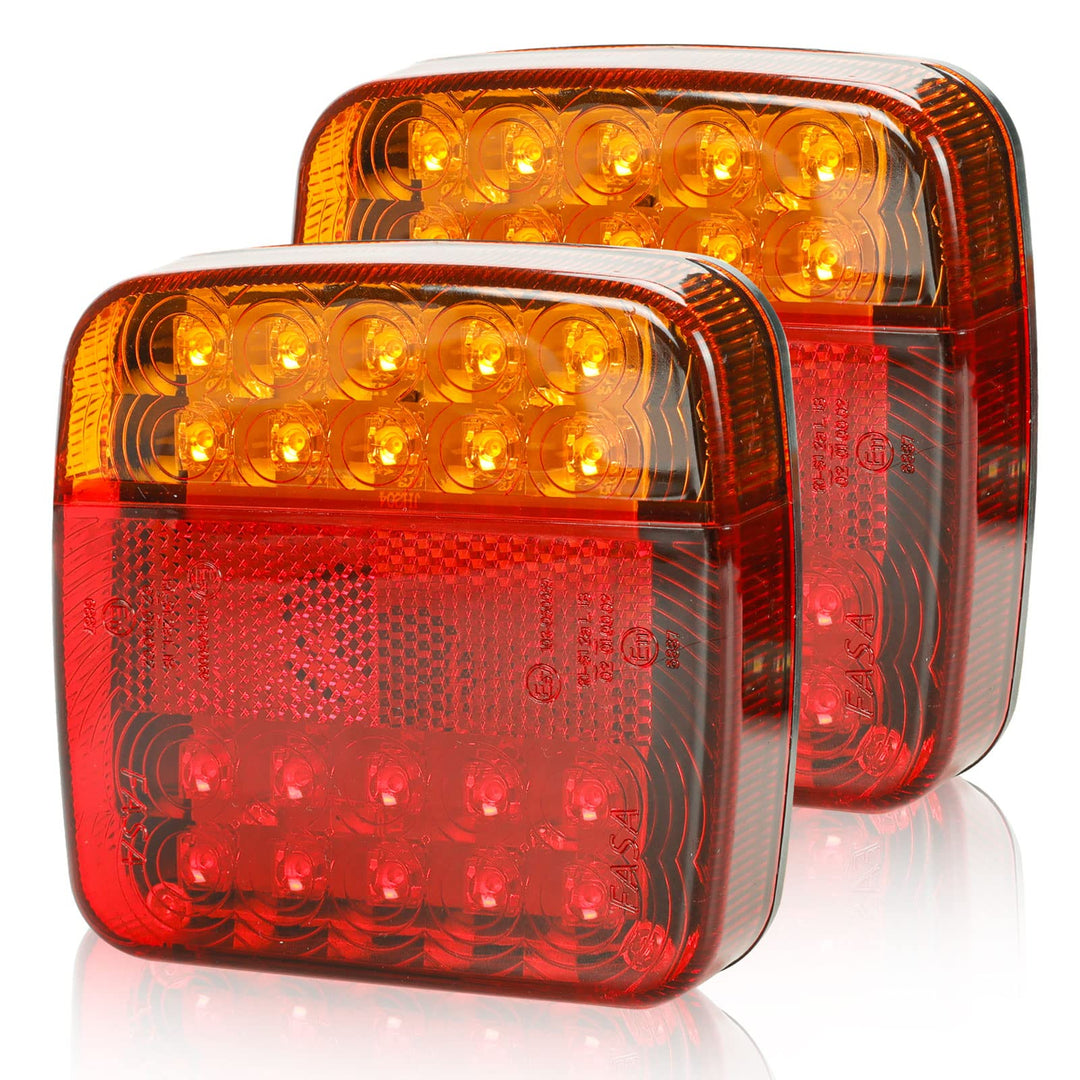 Qiping 2 Stk Rückleuchten Satz für KFZ Anhänger, 12V Universal Rücklicht Rücklichter Beleuchtung mit
