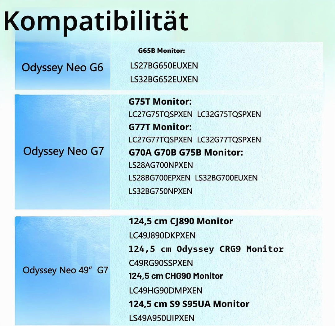 Odyssey G7 VESA-Halterung, kompatibel mit Samsung Odyssey Odyssey G6 G7 Monitor für G65B G70A G70B G