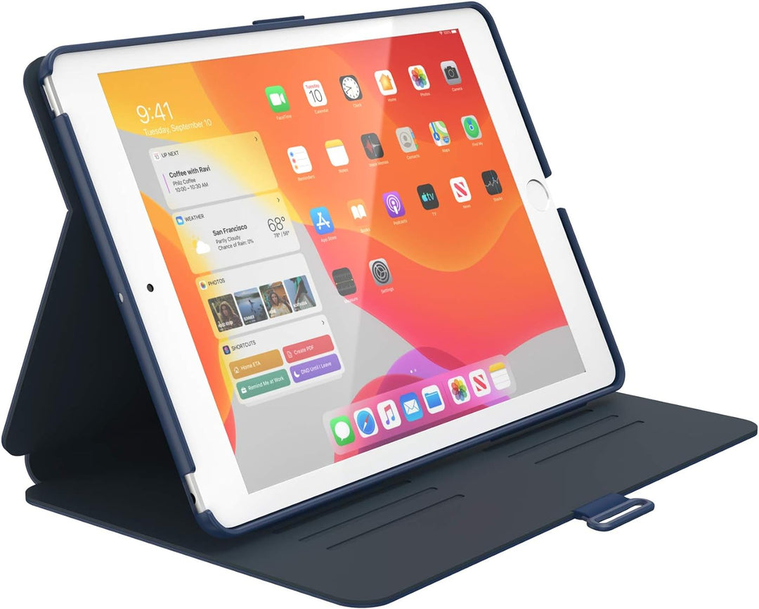 Speck-Produkte BalanceFolio iPad 10,2-Zoll-Schutzhülle und Ständer (2019-2021), Küstenblau/Anthrazit