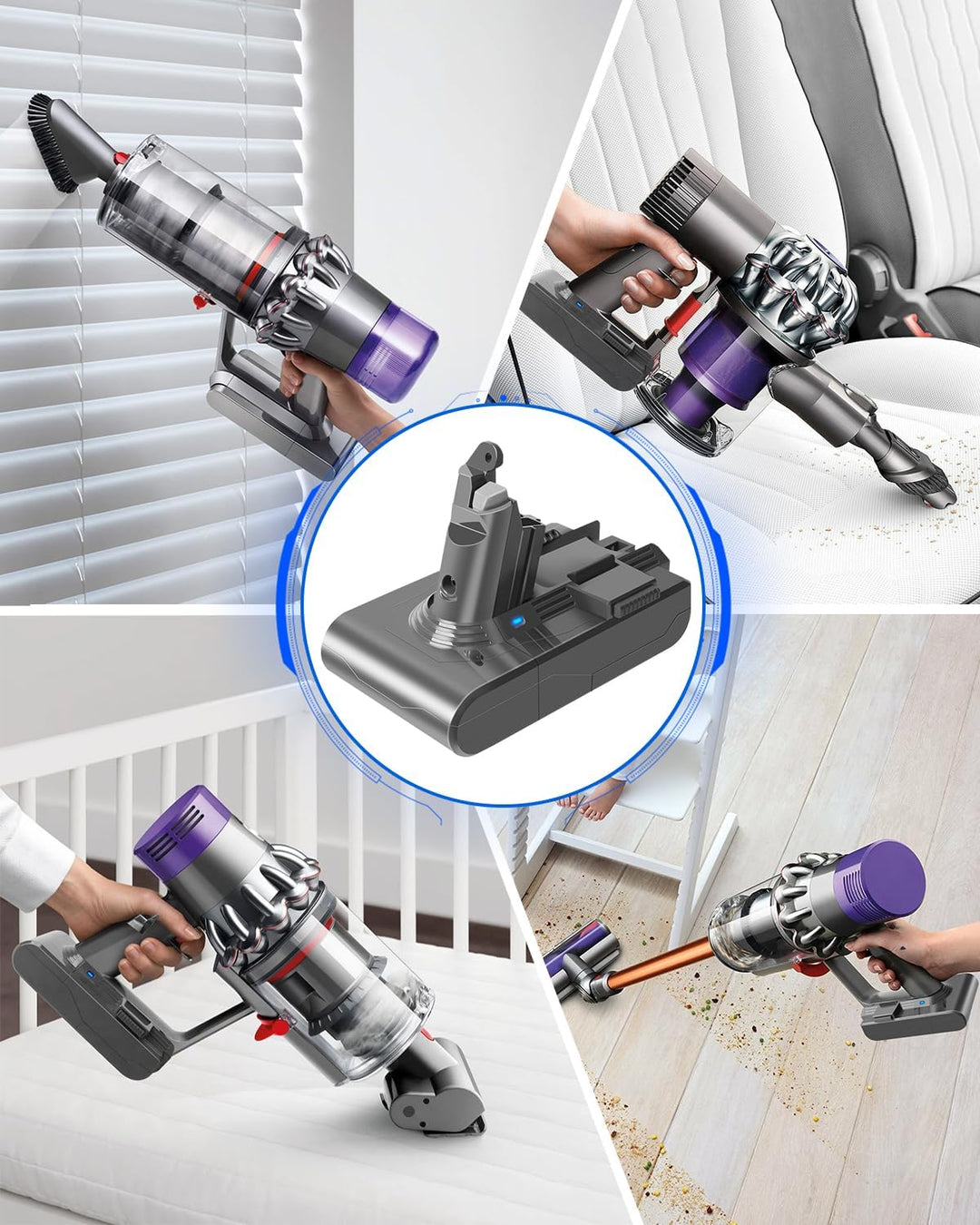 Waitley V6 Akku, 6000mAh Ersatzakku für Dyson V6 DC62 DC59 DC61 DC58 DC72 DC74 SV03 SV04 SV05 SV06 S