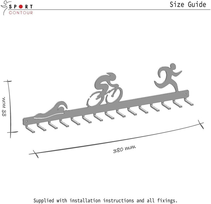 Qthrone Triathlon Medaillenhaken - Ironman Medaillen Display - Triathlet Medaillenanzeige - Triathle