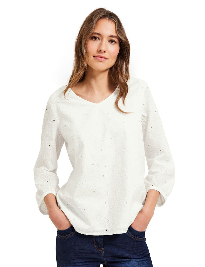 Cecil Damen Sommerbluse 3/4 S Vanilla White, S Vanilla White
