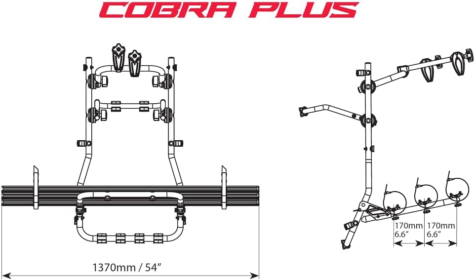 MENABO COBRA PLUS Heckklappen-Fahrradträger für 3 Fahrräder 45 kg
