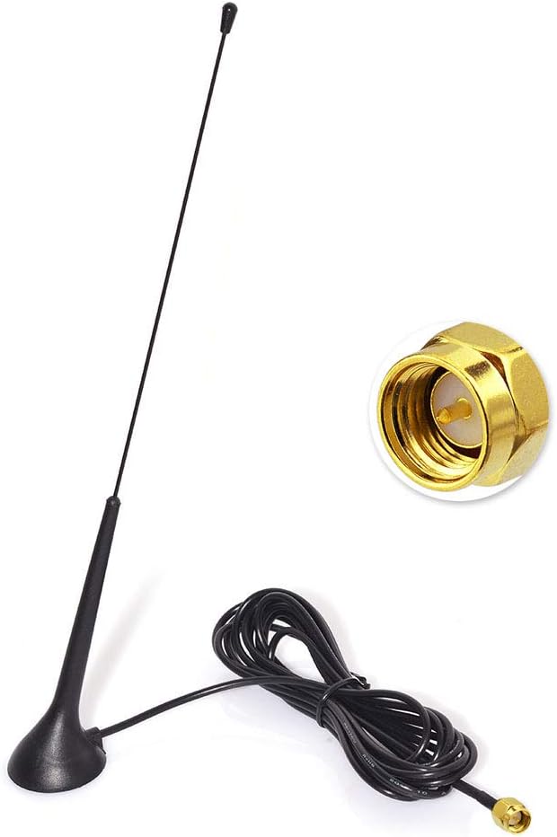 Eightwood DAB DAB+ Antenne Autoradio SMA Antenne (KFZ Magnetfussantenne) mit Antenne Extension Kabel