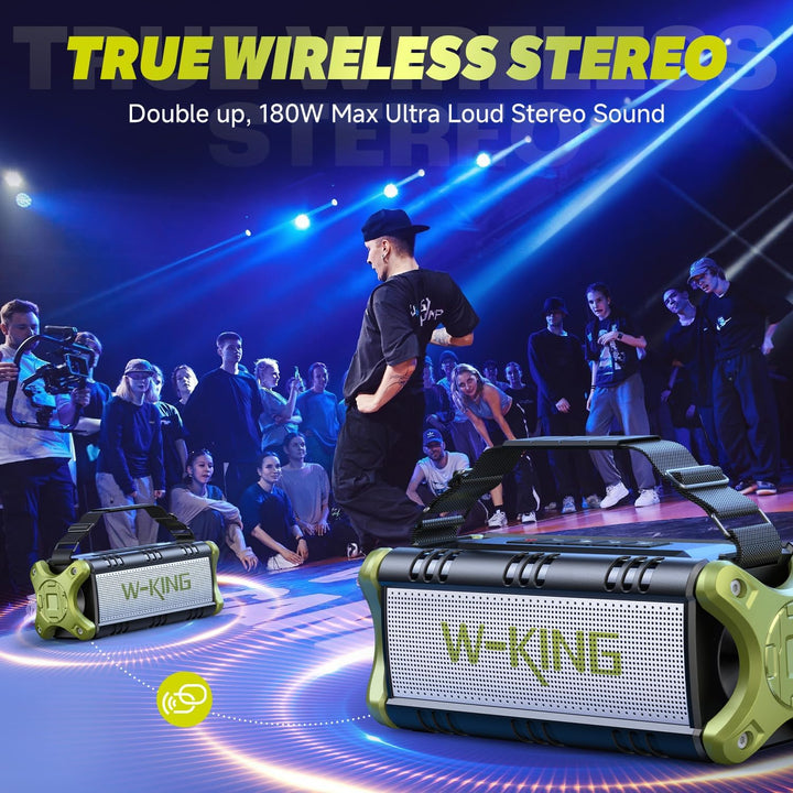 W-KING 50W(70W Gipfel) Bluetooth Lautsprecher IPX6 Wasserdicht, 24 Stunden Laufzeit, 8000mAh Power B
