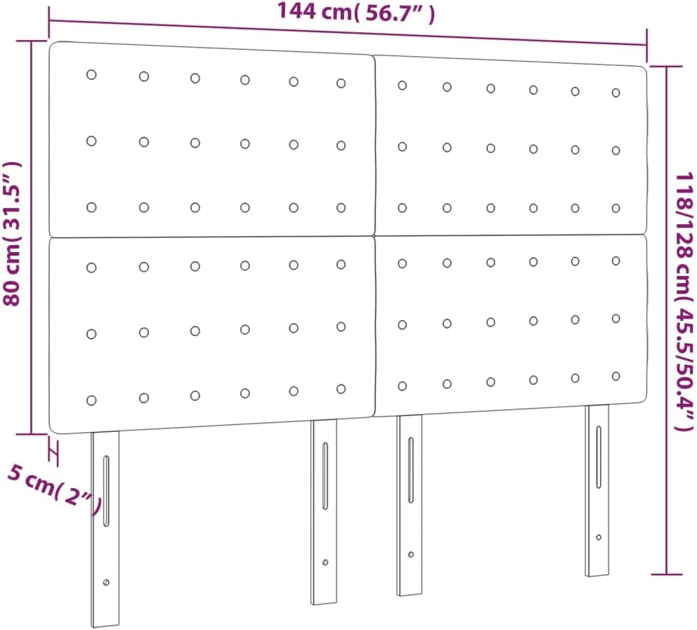 vidaXL LED Kopfteil Bettkopfteil Polsterkopfteil Betthaupt für Bett Bettgestell Bettrahmen Schlafzim