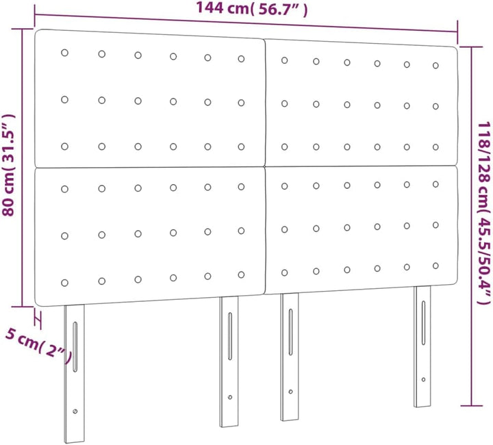 vidaXL LED Kopfteil Bettkopfteil Polsterkopfteil Betthaupt für Bett Bettgestell Bettrahmen Schlafzim