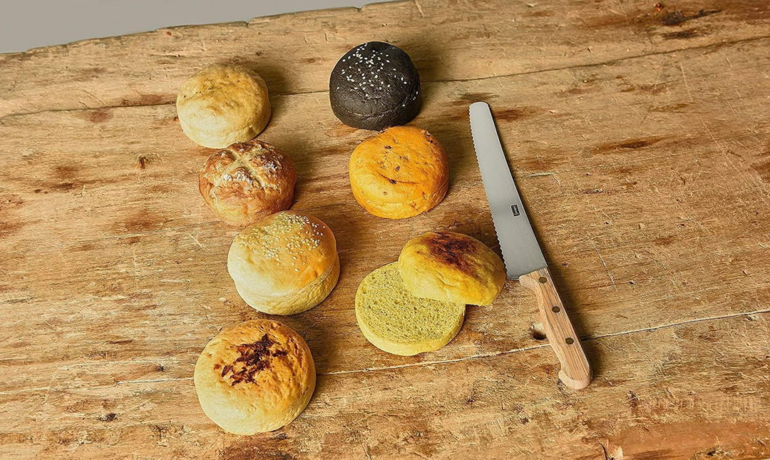 Lurch 85086 FlexiForm Burger Buns / Backform aus Silikon für 8,5 cm Pattys, 6-Fach, Braun Ø 8,5 cm B