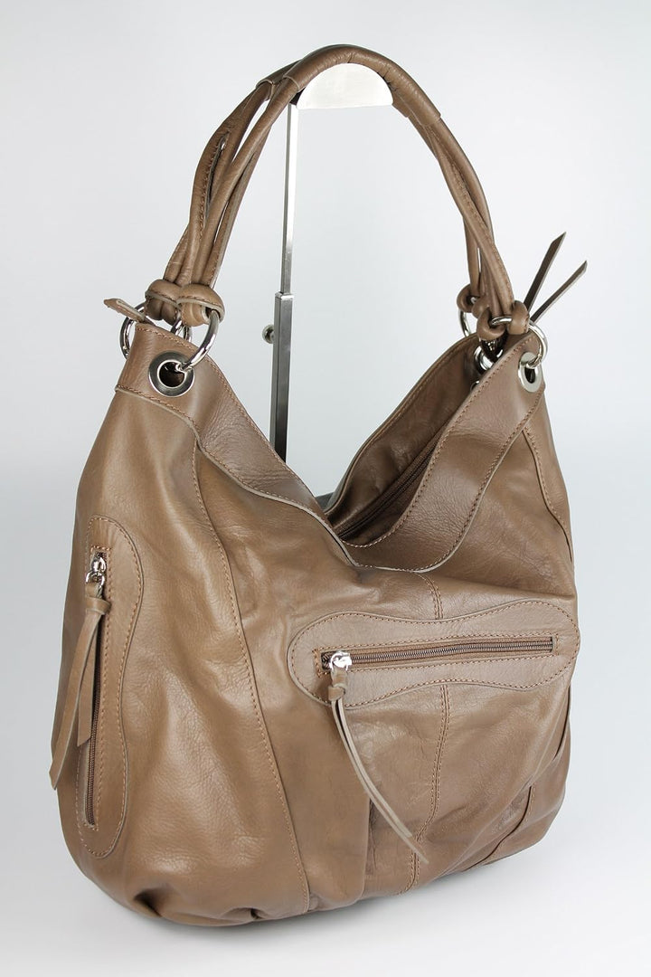 Belli ital. Nappa Leder Shopper Handtasche Damentasche Ledertasche - Farbauswahl - 35x31(mittig) x17