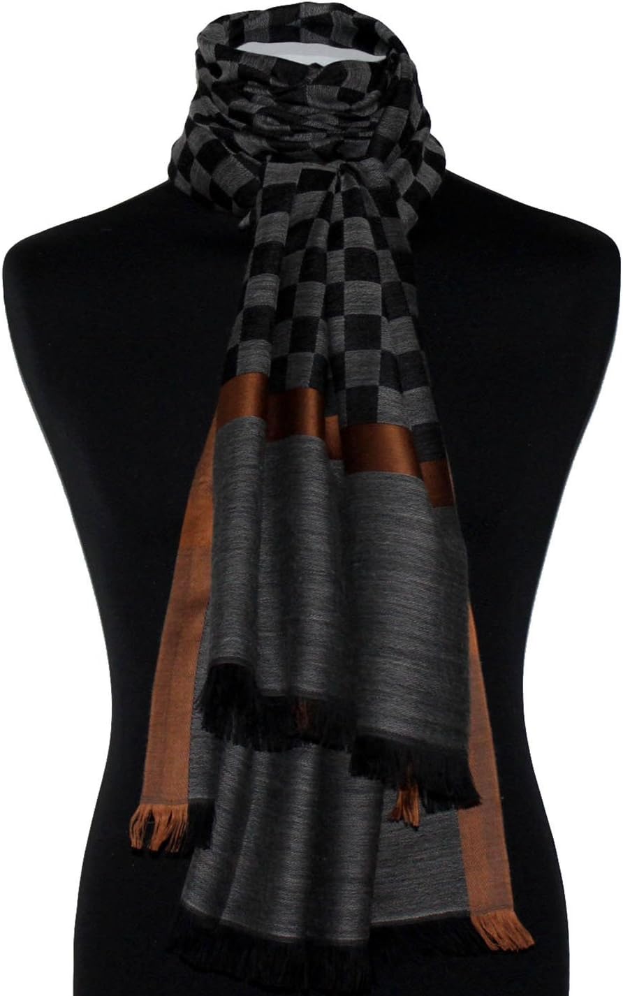 Lorenzo Cana Herrenschal Schaltuch Schal 70 cm x 180 cm 50% Kaschmir 40% Baumwolle 10% Seide Schwarz