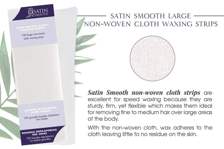 Satin Smooth Large Non-Woven Cloth Waxing Strips 100ct by Satin Smooth