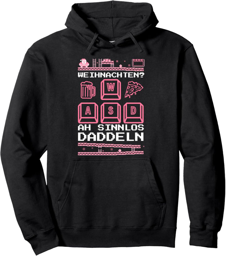 WASD Weihnachten sinnlos daddeln Game Ugly Christmas Gamer Pullover Hoodie